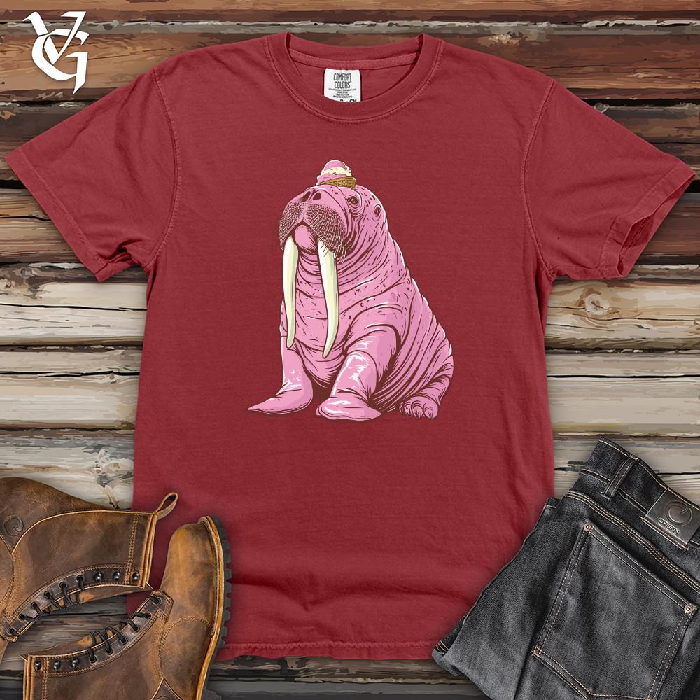 Viking Goods Walrus Ice Cream Delight Heavy Cotton Comfort Colors Tee Brick / L