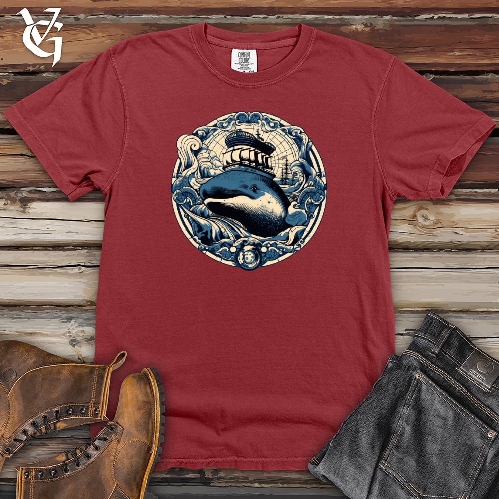 Viking Goods Whale Nautical Voyage Heavy Cotton Comfort Colors Tee Brick / L