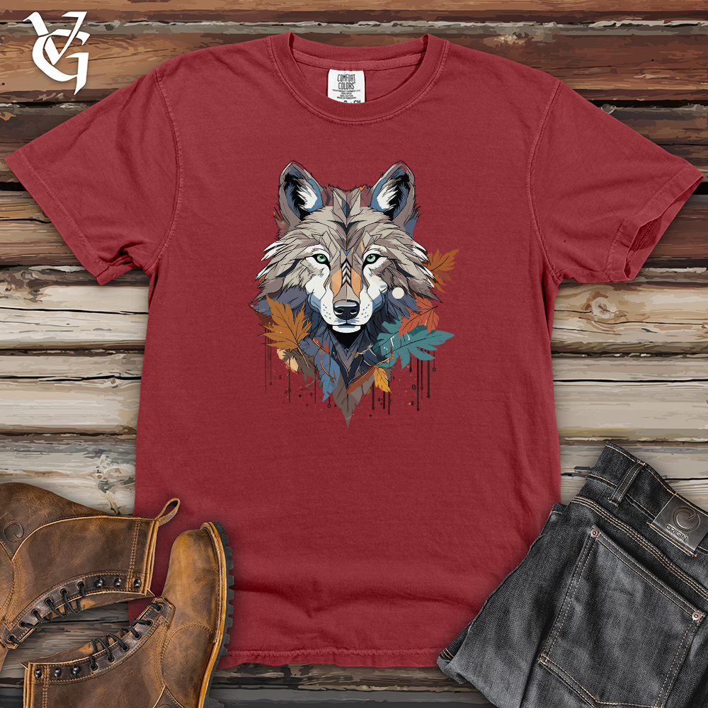 Viking Goods Wolf Autumn Spirit Heavy Cotton Comfort Colors Tee Brick / L