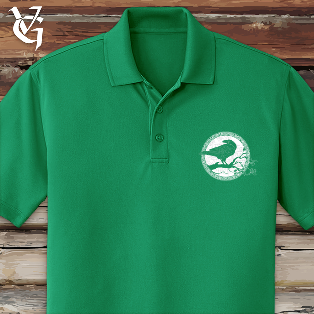 Viking Goods White Winter Raven Polo Bright Kelly Green / L