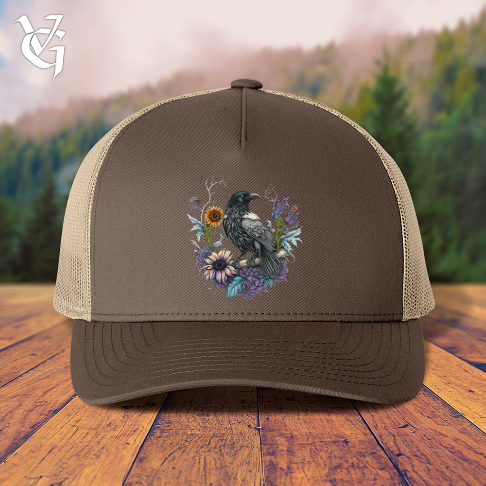 Viking Goods Flower Wreath Raven Trucker Cap Brown/ Khaki