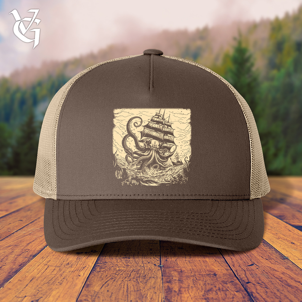 Viking Goods Kraken At Sea Trucker Cap Brown/ Khaki