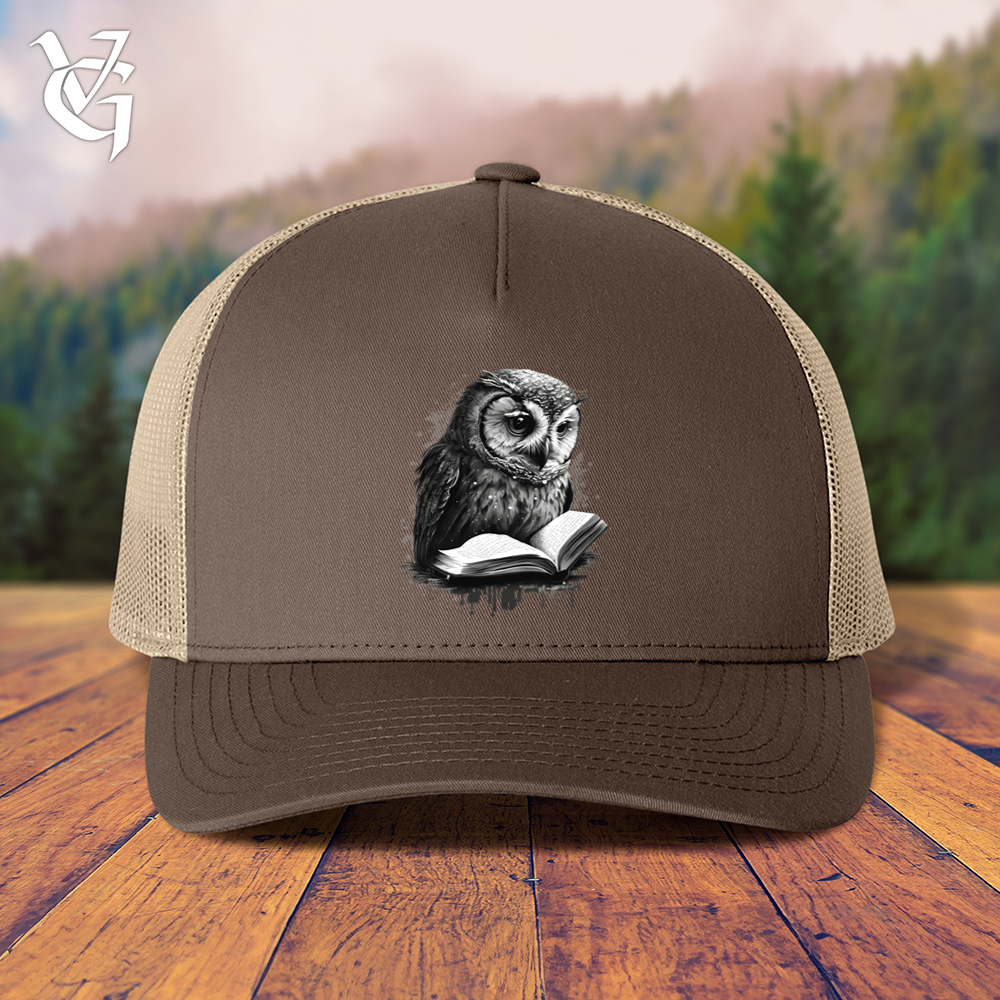 Viking Goods Owl Reading Book Trucker Cap Brown/ Khaki