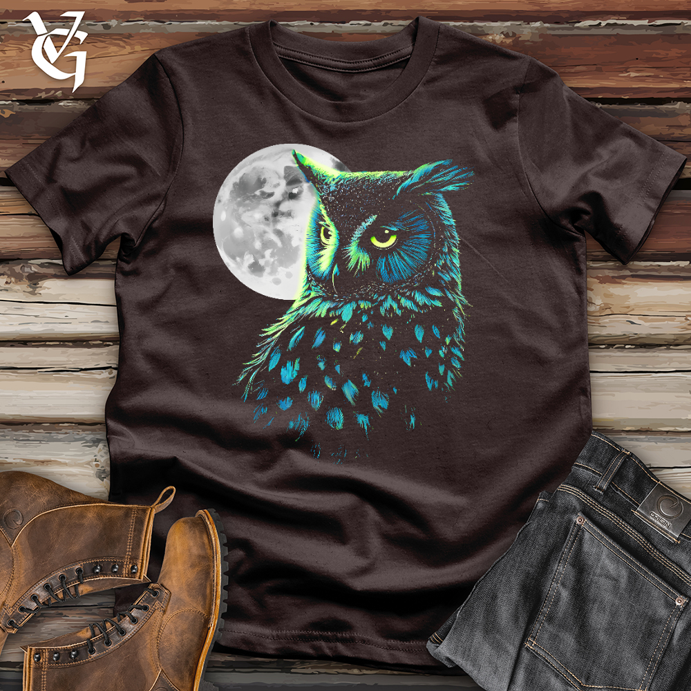 Viking Goods Cosmic Moon Owl Cotton Tee Brown / L