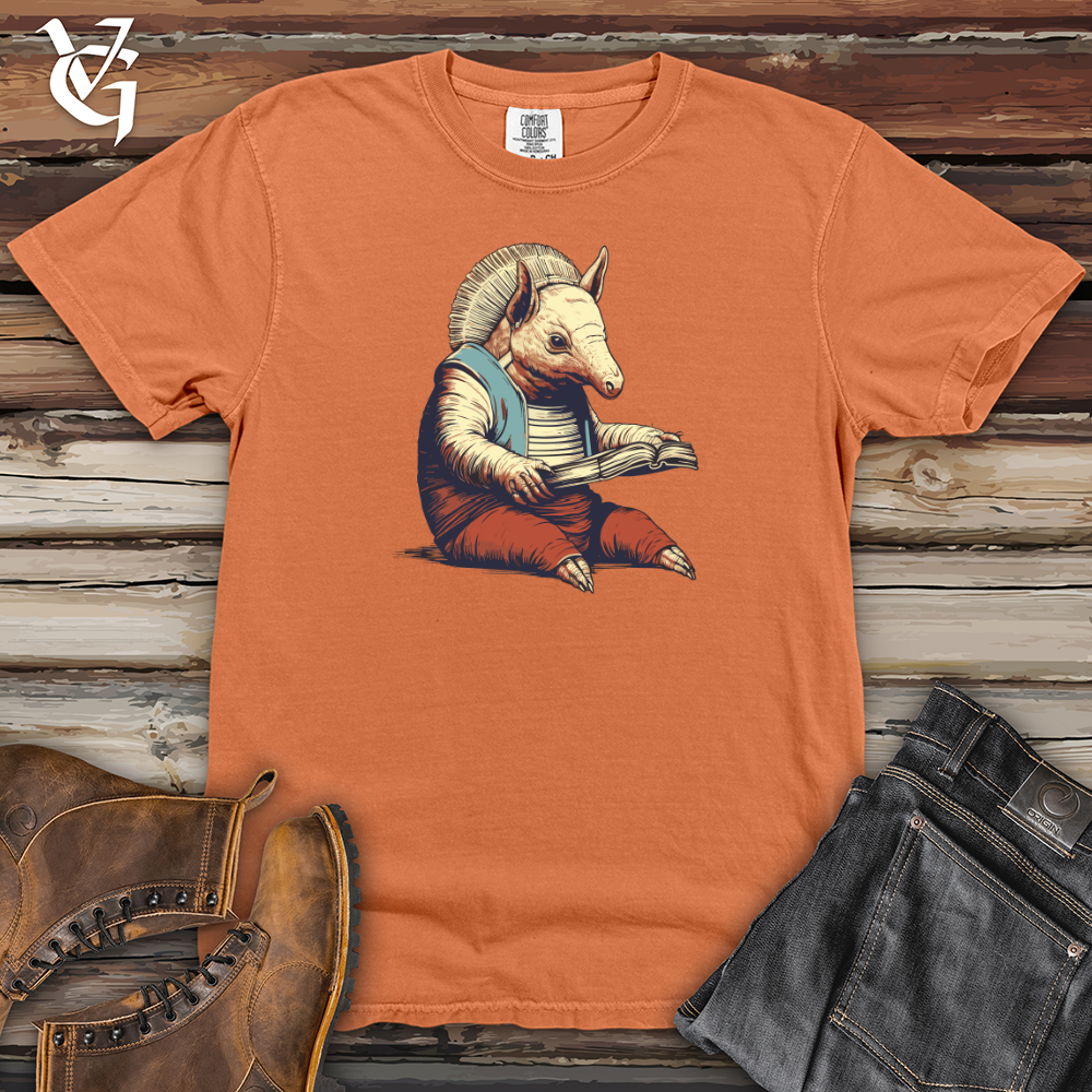 Viking Goods Armadillo Booklover Blissful Read Heavy Cotton Comfort Colors Tee Burnt Orange / L