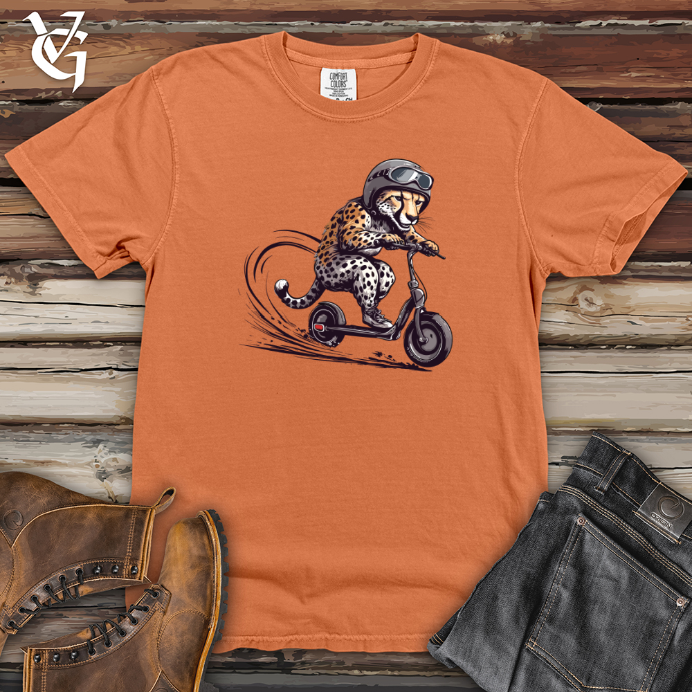 Viking Goods Cheetah Scooter Rush Heavy Cotton Comfort Colors Tee Burnt Orange / L
