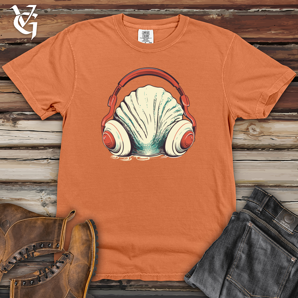 Viking Goods Clam Ocean Echo Headphone Vibes Heavy Cotton Comfort Colors Tee Burnt Orange / L