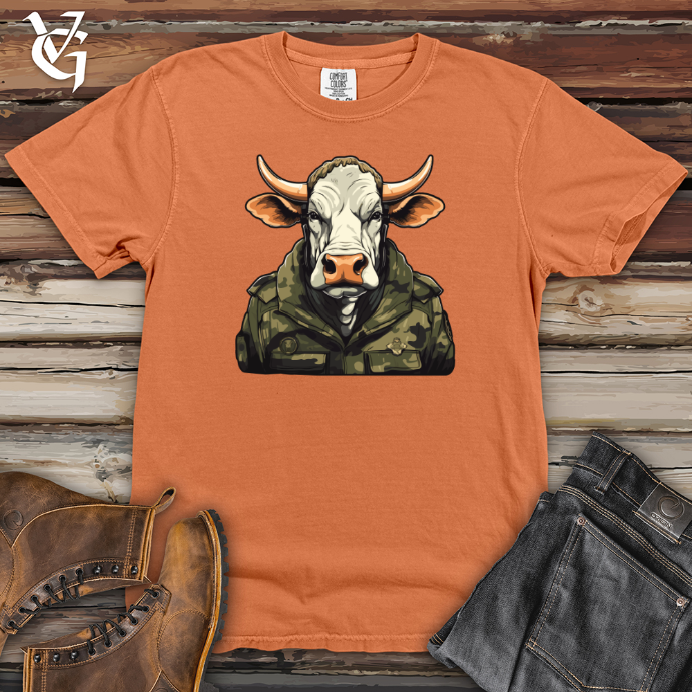 Viking Goods Cow Camo Army Combat Brigade Heavy Cotton Comfort Colors Tee Burnt Orange / L
