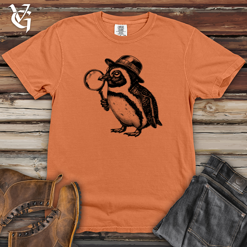 Viking Goods Detective Penguin Lookout Heavy Cotton Comfort Colors Tee Burnt Orange / L