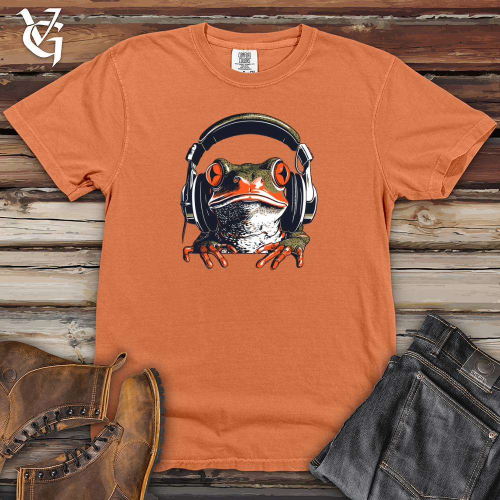 Viking Goods Frog Pond Beat Headphone Rhythm Heavy Cotton Comfort Colors Tee Burnt Orange / L