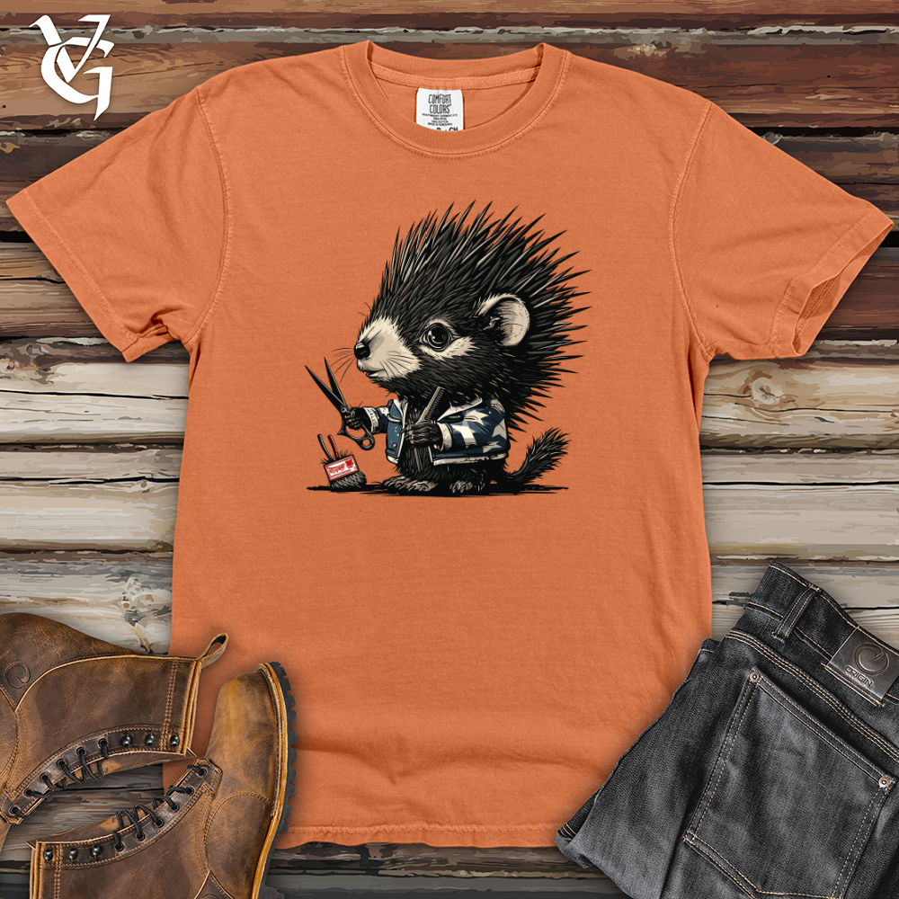 Viking Goods Hedgehog Barber Shop Heavy Cotton Comfort Colors Tee Burnt Orange / L