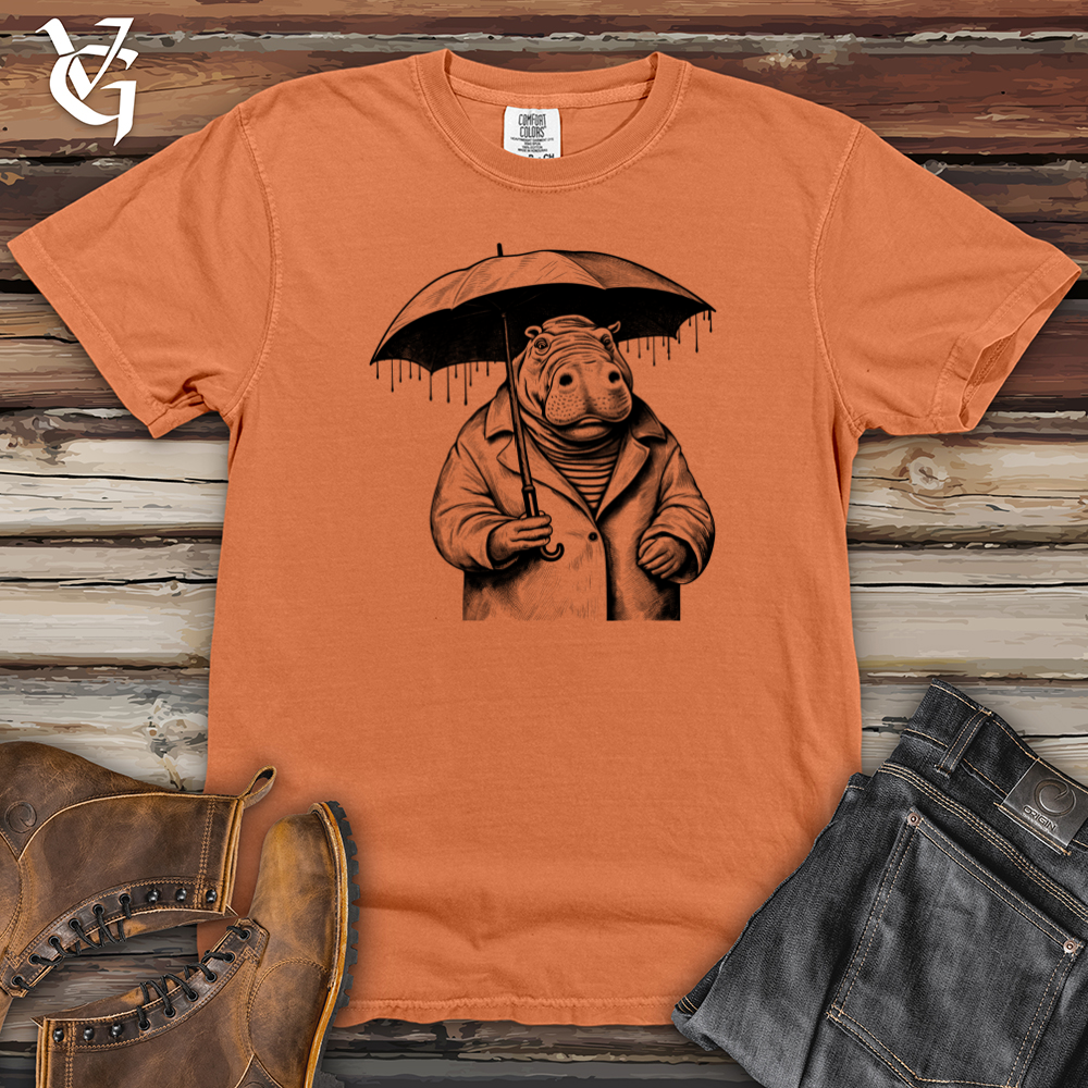 Viking Goods Hippopotamus River Rumble Rainy Refuge Heavy Cotton Comfort Colors Tee Burnt Orange / L