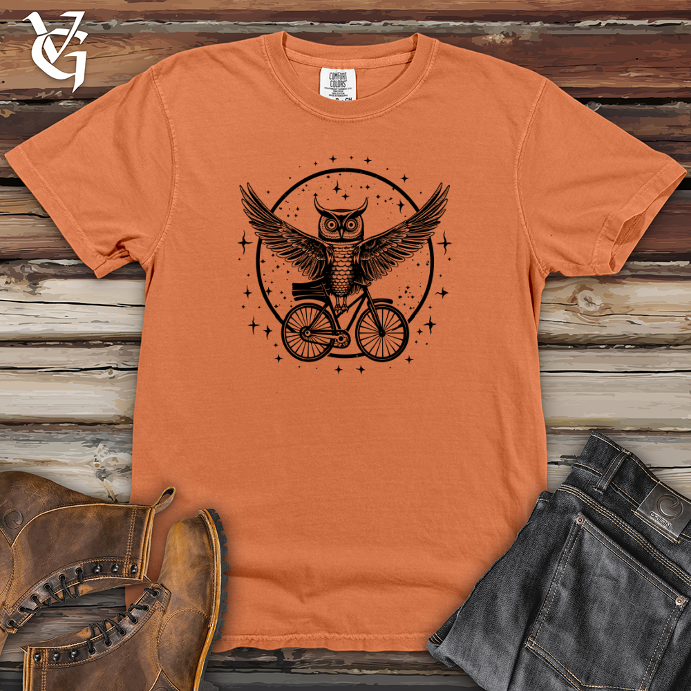 Viking Goods Interstellar Cycling Owl Heavy Cotton Comfort Colors Tee Burnt Orange / L