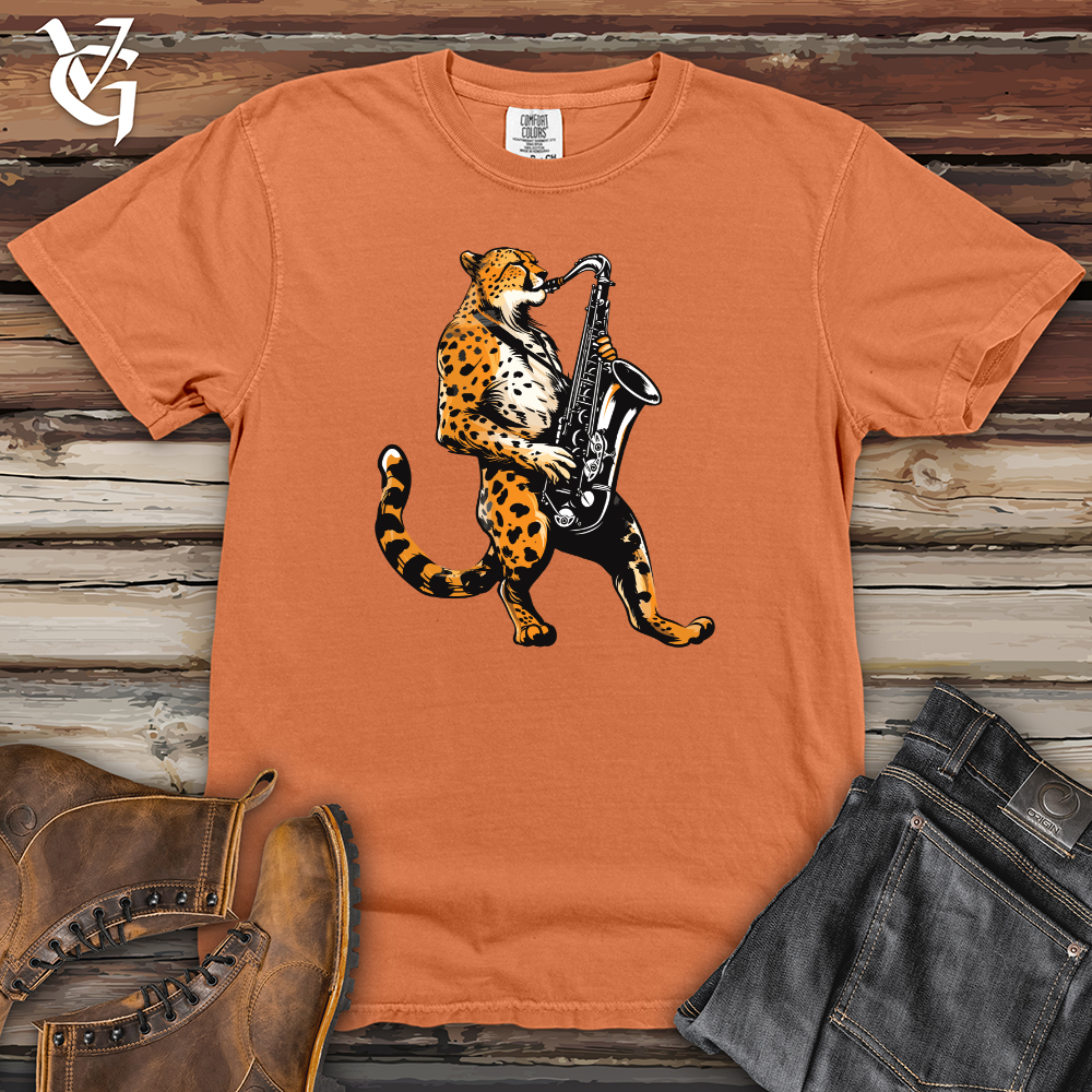 Viking Goods Jazz Cheetah Groove Heavy Cotton Comfort Colors Tee Burnt Orange / L