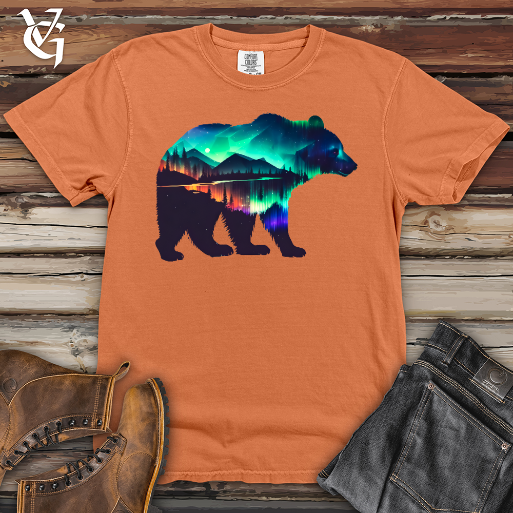 Viking Goods Northern Lights Bear Heavy Cotton Comfort Colors Tee Burnt Orange / L