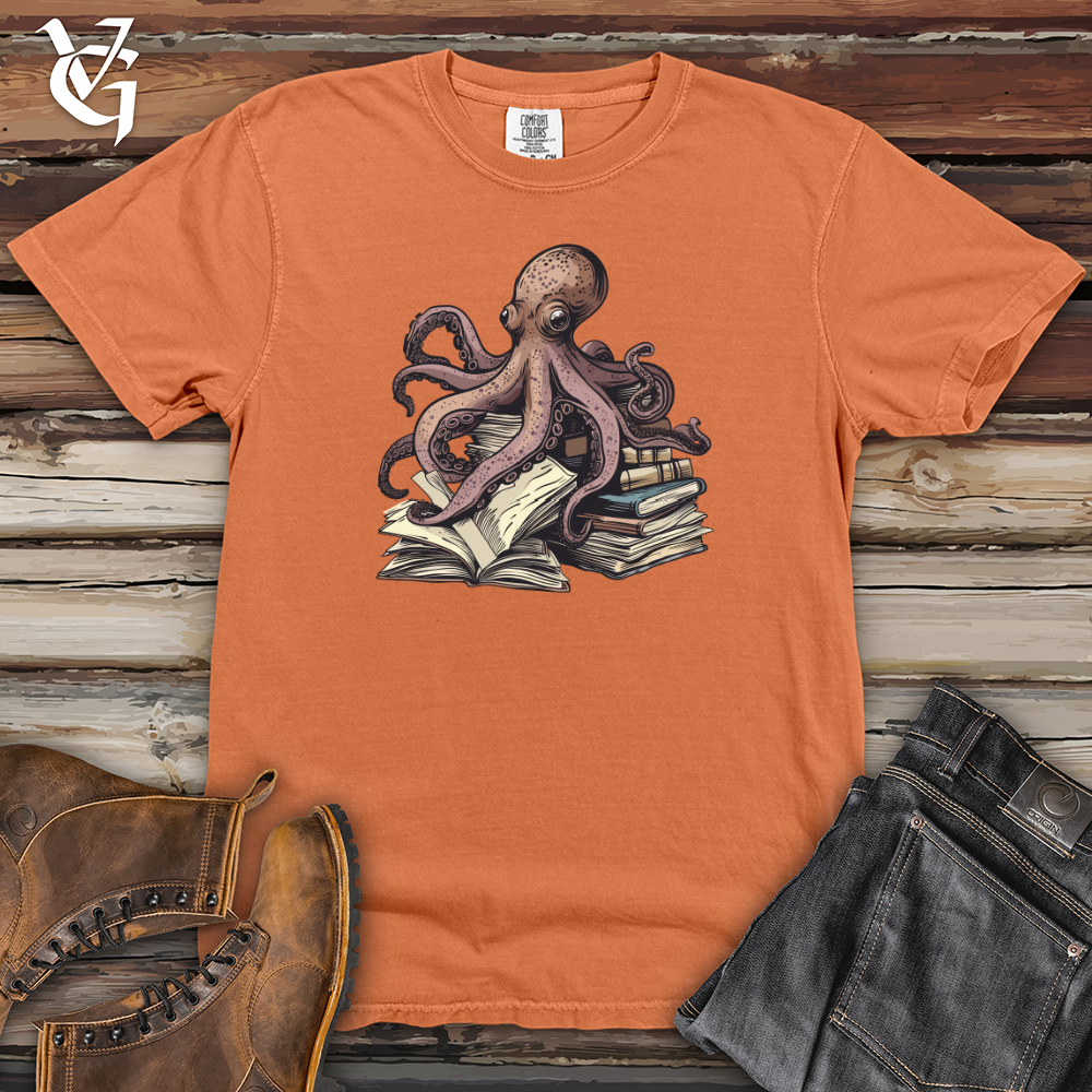 Viking Goods Octopus Book Wisdom Heavy Cotton Comfort Colors Tee Burnt Orange / L