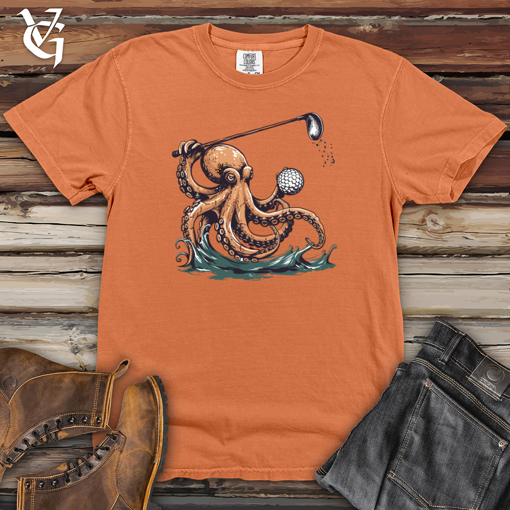 Viking Goods Octopus Golf Swing Heavy Cotton Comfort Colors Tee Burnt Orange / L