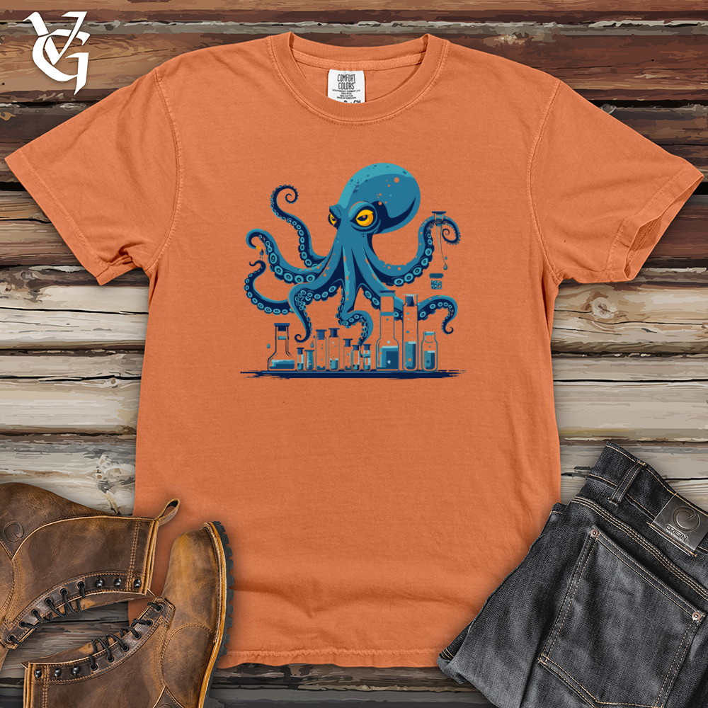 Viking Goods Octopus Lab Experiment Heavy Cotton Comfort Colors Tee Burnt Orange / L