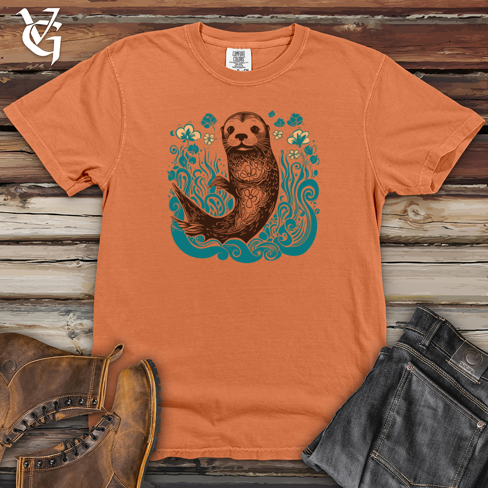 Viking Goods Otter Mermaid Heavy Cotton Comfort Colors Tee Burnt Orange / L