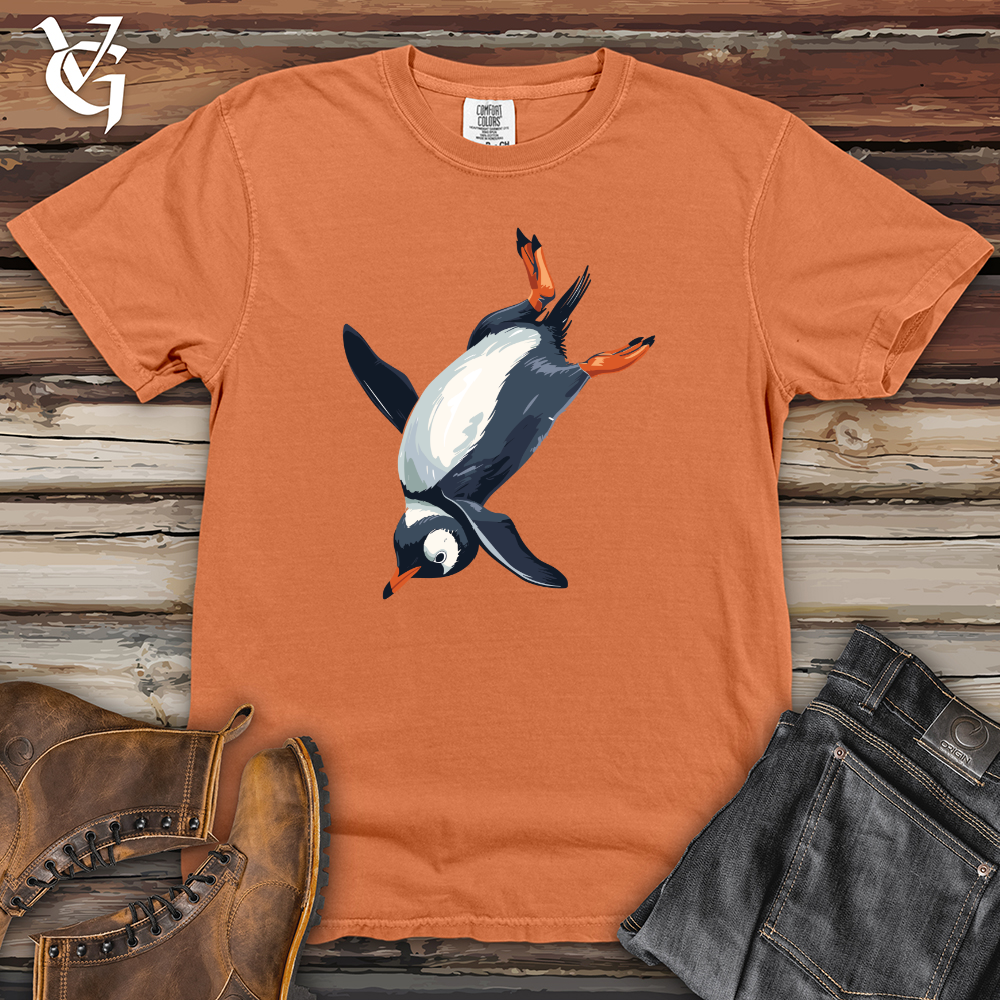 Viking Goods Penguin Sliding Fun Heavy Cotton Comfort Colors Tee Burnt Orange / L