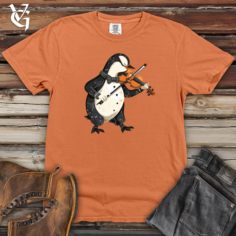 Viking Goods Penguin Violin Virtuoso Heavy Cotton Comfort Colors Tee Burnt Orange / L