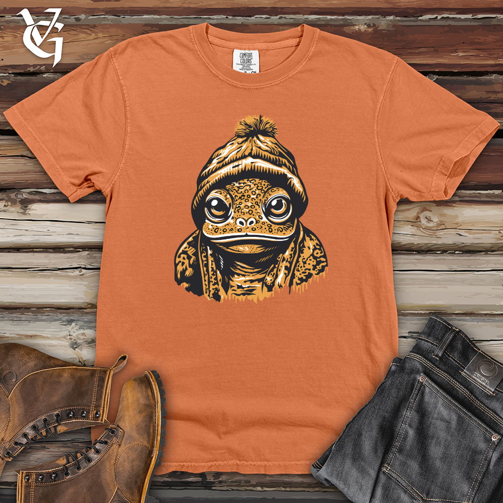 Viking Goods Pom Pom Beanie Frog Heavy Cotton Comfort Colors Tee Burnt Orange / L