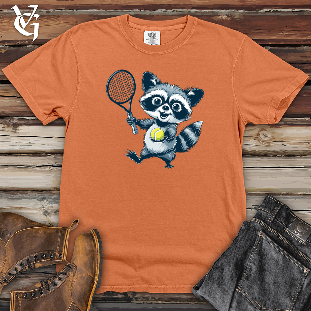 Viking Goods Raccoon Tennis Pro Heavy Cotton Comfort Colors Tee Burnt Orange / L
