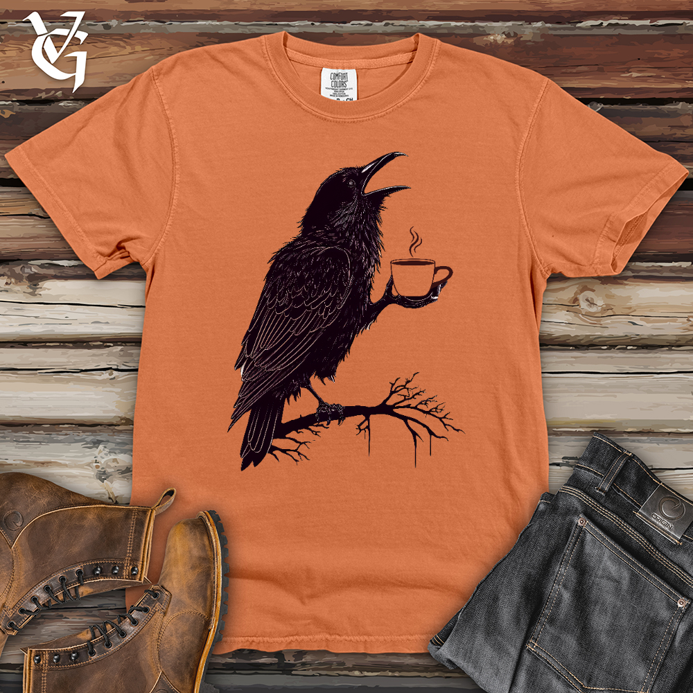 Viking Goods Raven Coffee Art Heavy Cotton Comfort Colors Tee Burnt Orange / L