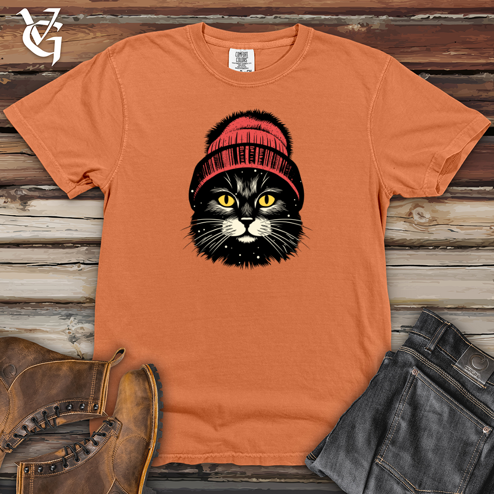 Viking Goods Retro Pom Pom Black Cat Heavy Cotton Comfort Colors Tee Burnt Orange / L