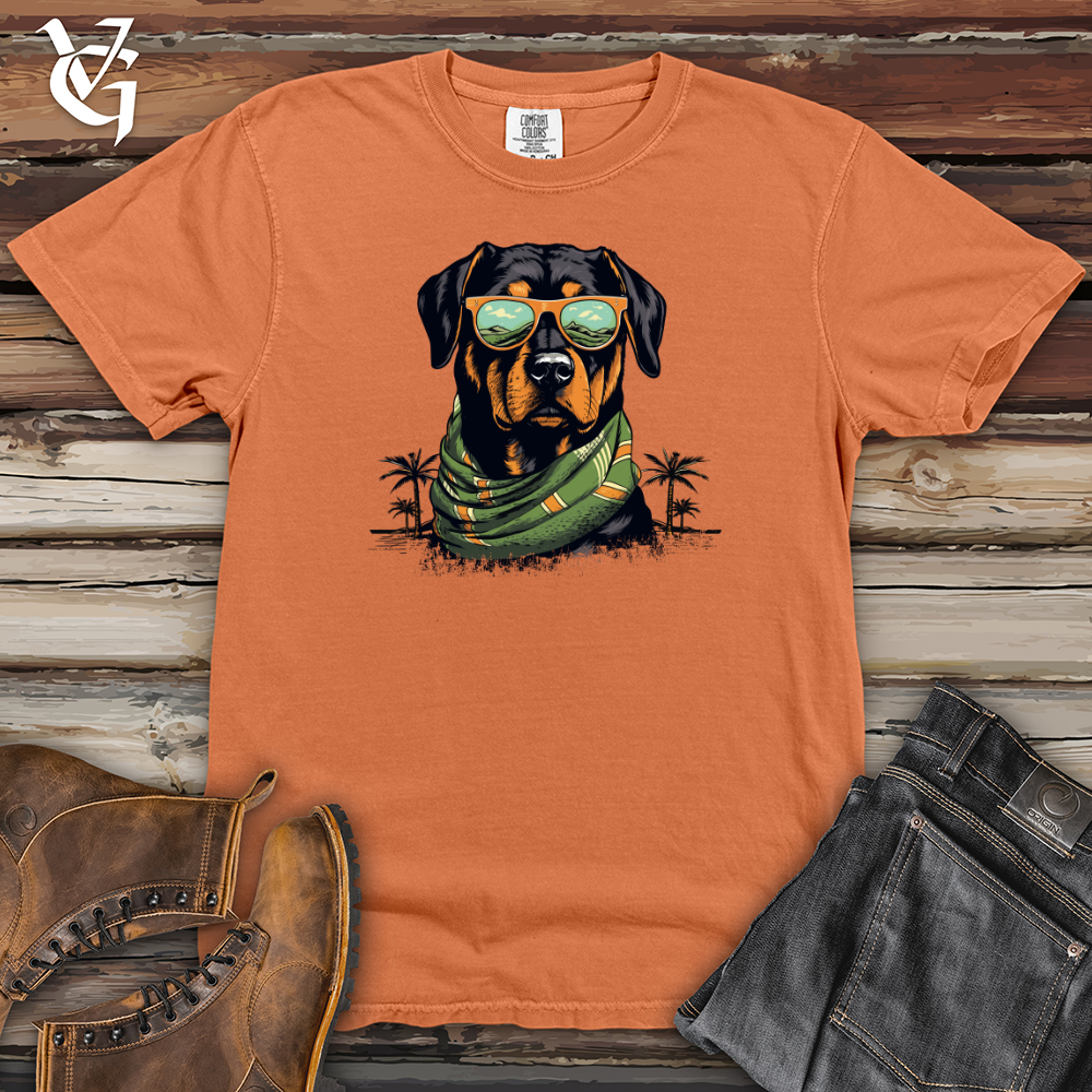 Viking Goods Rottweiler Beach Vibes Heavy Cotton Comfort Colors Tee Burnt Orange / L