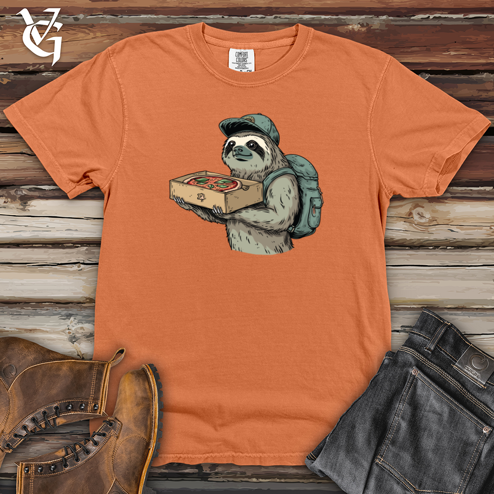 Viking Goods Sloth Pizza Delivery Heavy Cotton Comfort Colors Tee Burnt Orange / L