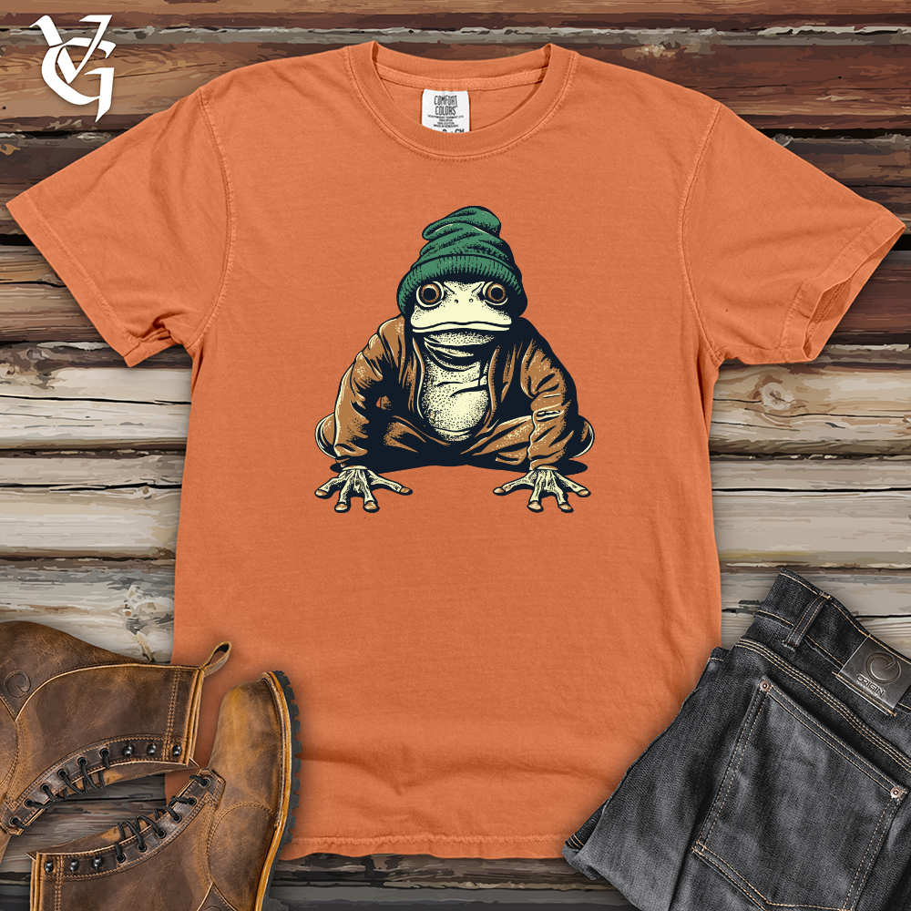 Viking Goods Slouchy Beanie Frog Heavy Cotton Comfort Colors Tee Burnt Orange / L