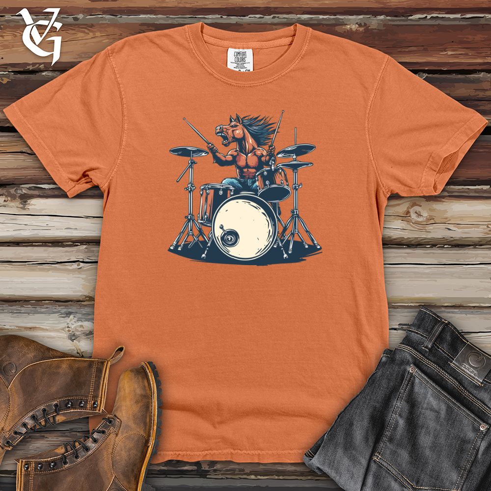 Viking Goods Stallion Drummer Beat Heavy Cotton Comfort Colors Tee Burnt Orange / L