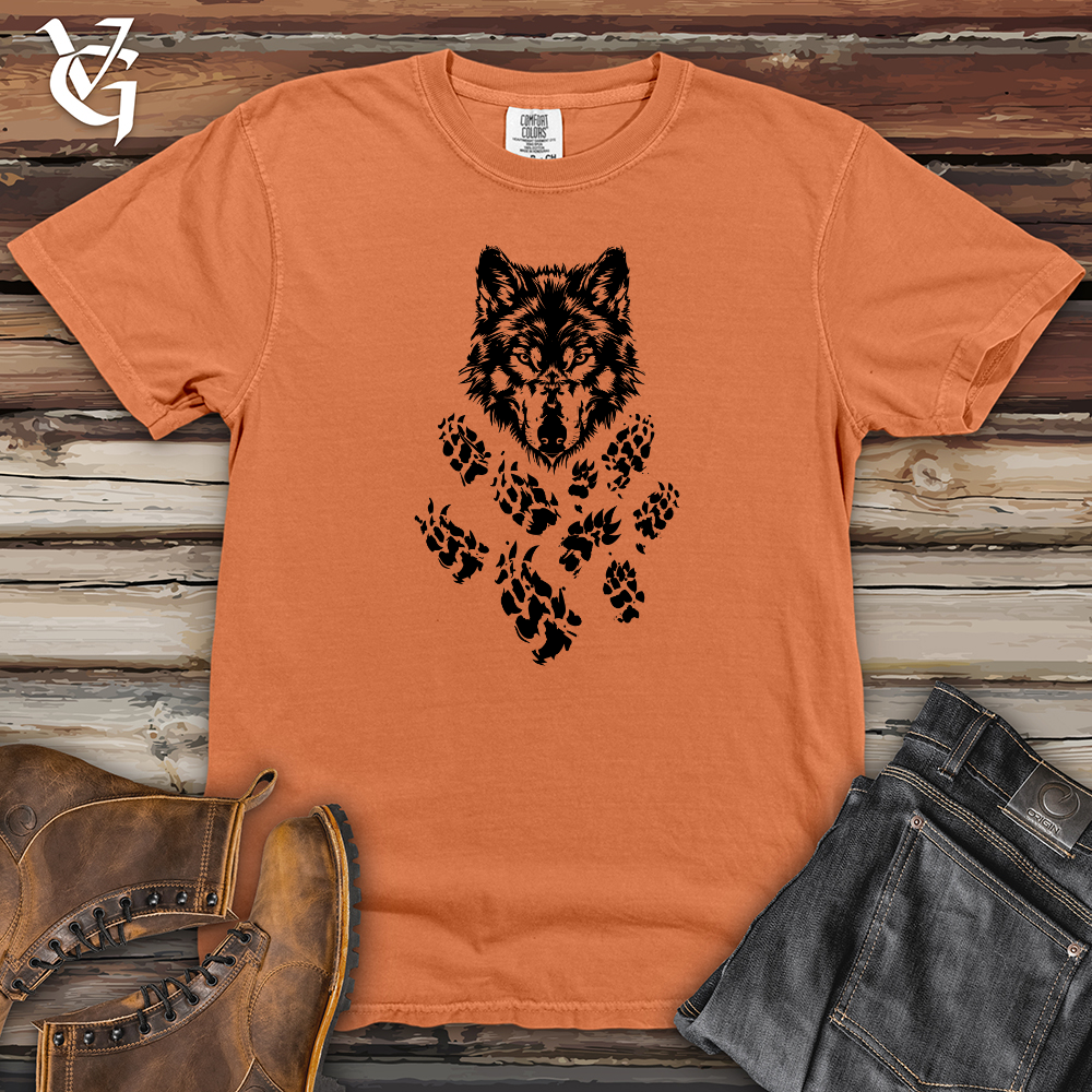 Viking Goods Wolf Paw Trail Heavy Cotton Comfort Colors Tee Burnt Orange / L