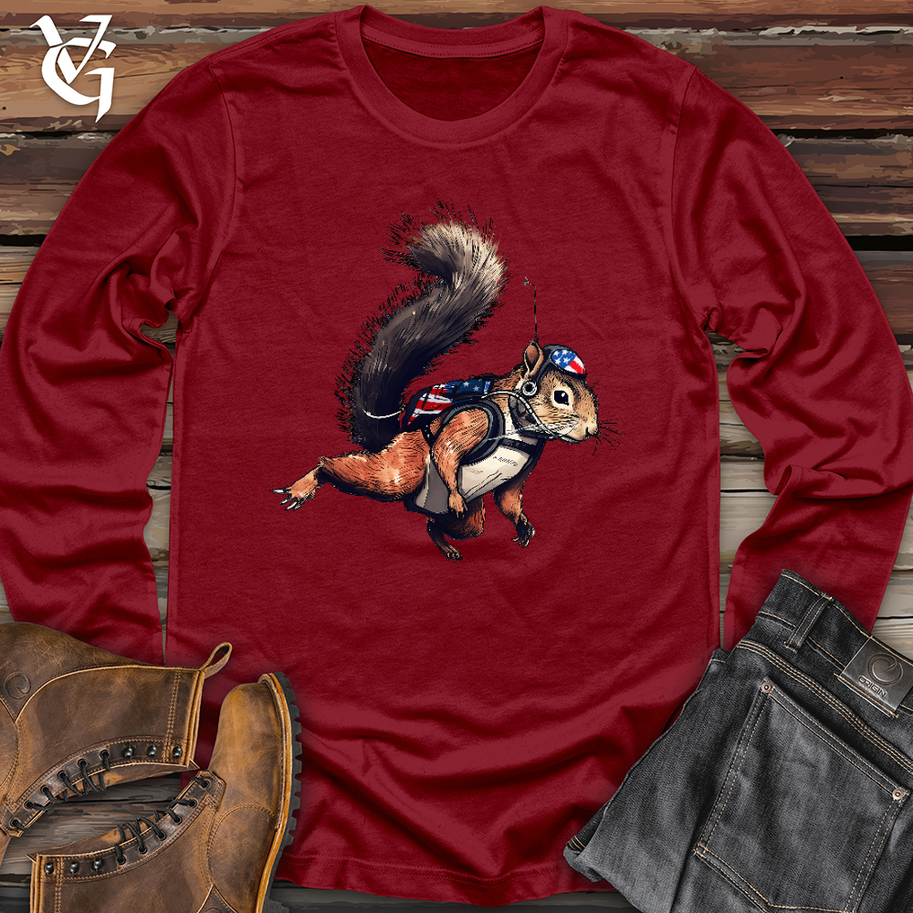 Viking Goods American Skydiving Squirrel Long Sleeve Cardinal / L