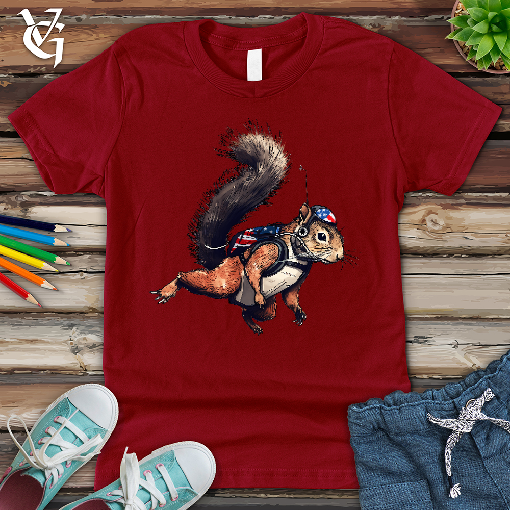 Viking Goods American Skydiving Squirrel Youth Tee Cardinal / L