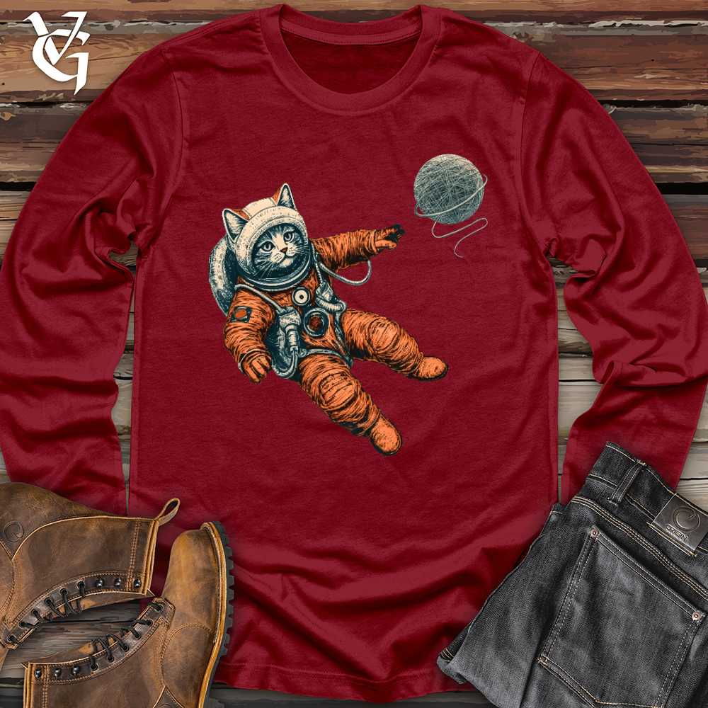 Viking Goods Astronaut Kitty Long Sleeve Cardinal / L