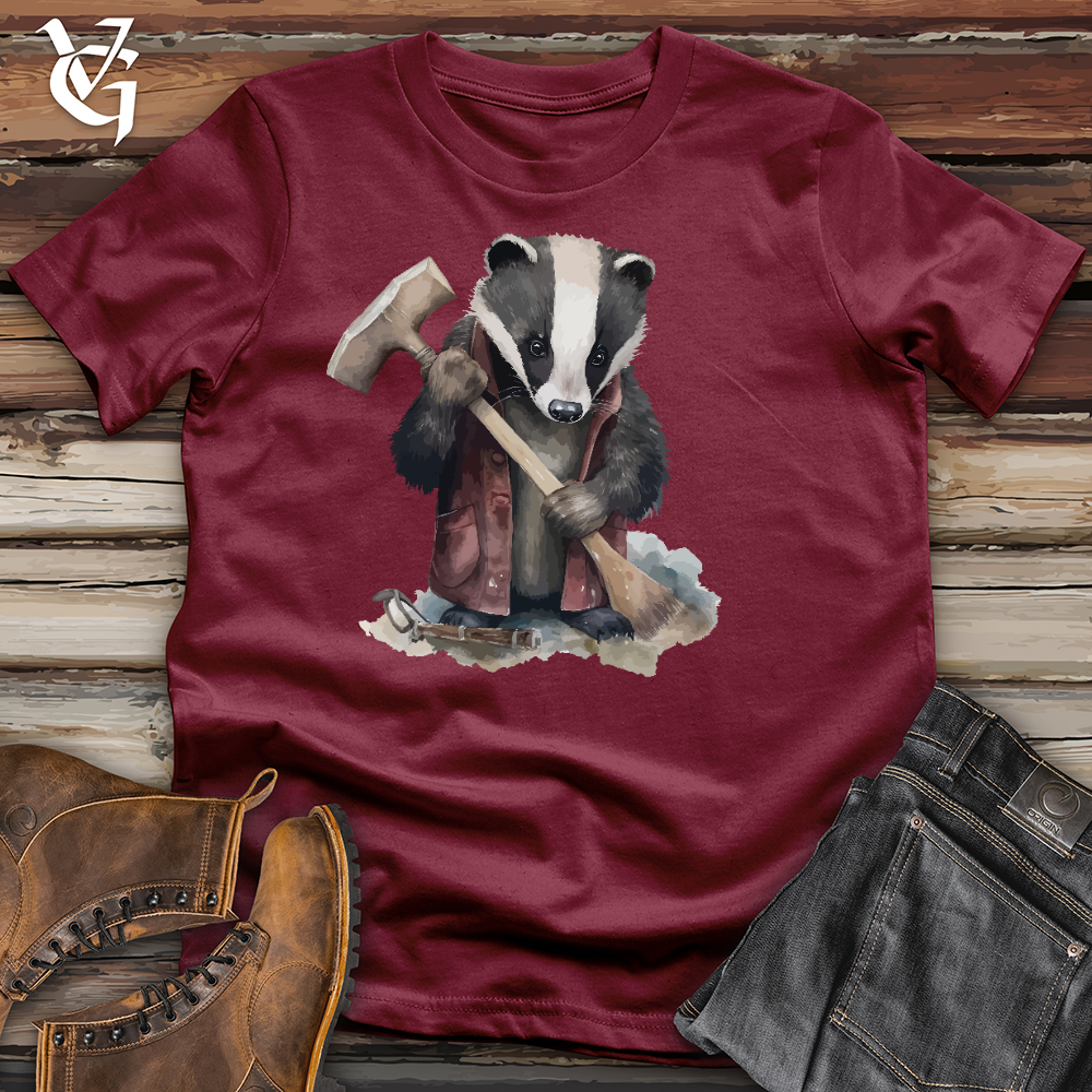 Viking Goods Badger Blacksmith Cotton Tee Cardinal / L