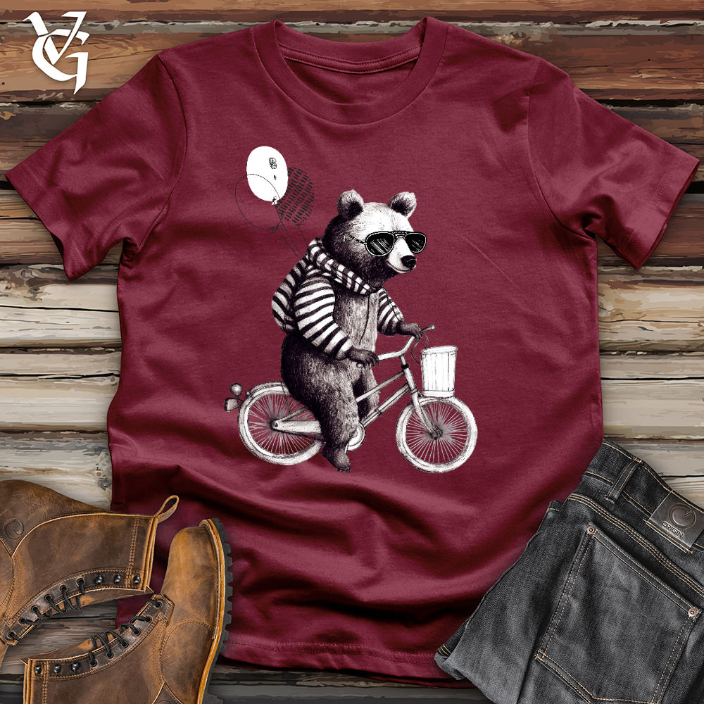 Viking Goods Bear Biker Cotton Tee Cardinal / L