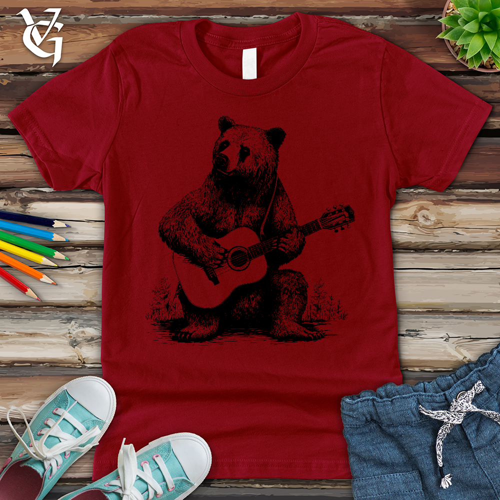 Viking Goods Bear Guitarist Youth Tee Cardinal / L