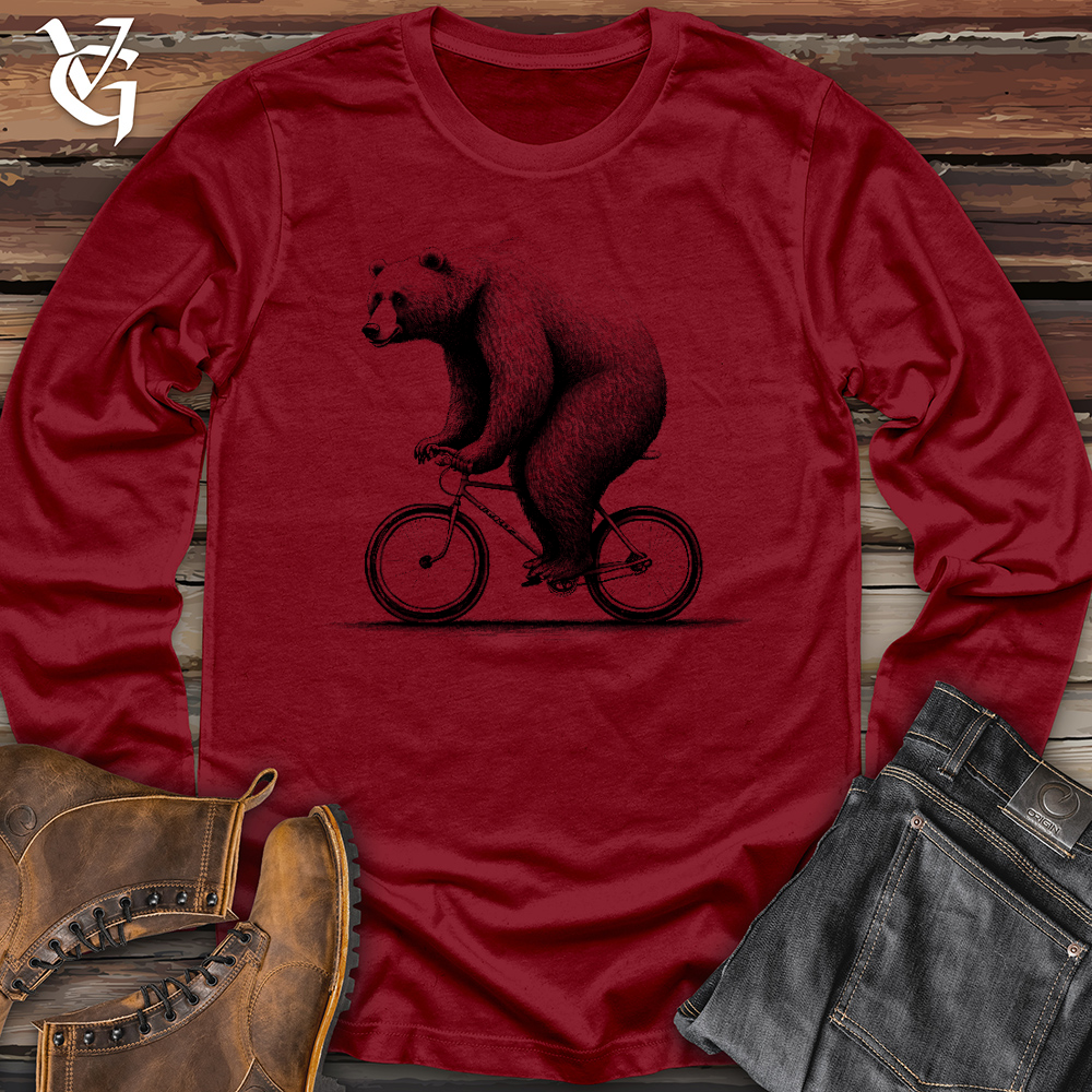 Viking Goods Bear Riding Bike Long Sleeve Cardinal / L