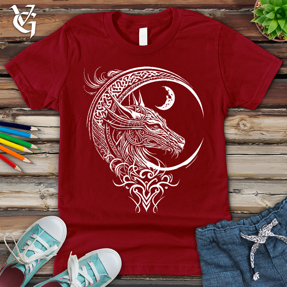 Viking Goods Celtic Dragon and Moon Youth Tee Cardinal / L