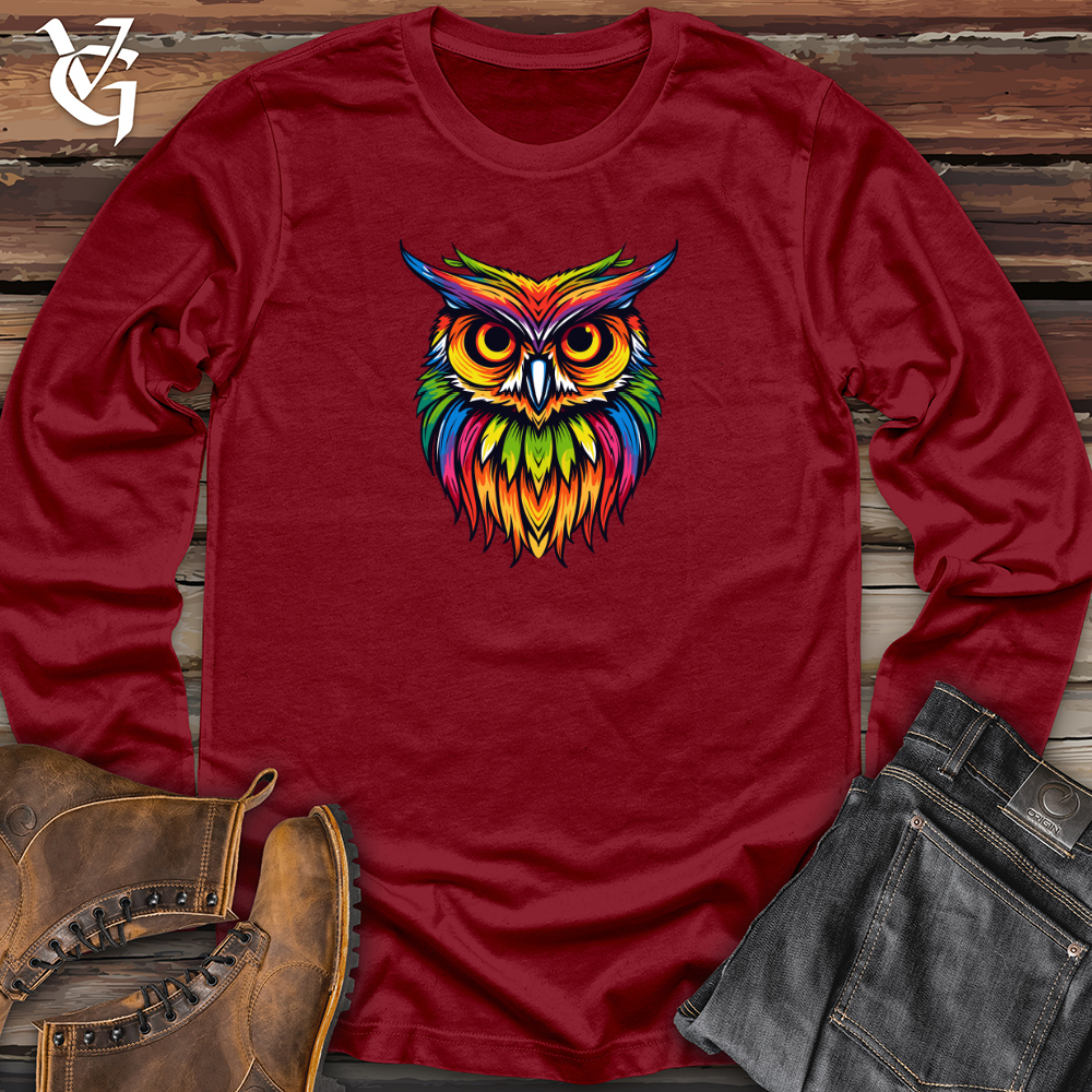 Viking Goods Colorful Nightwise Owl Long Sleeve Cardinal / L