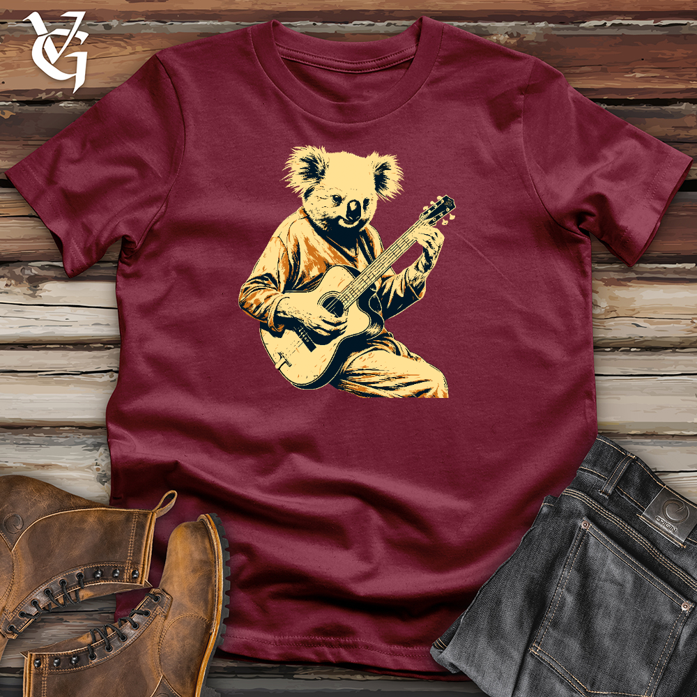 Viking Goods Cool Raccoon Playing Guitar Cotton Tee Cardinal / L