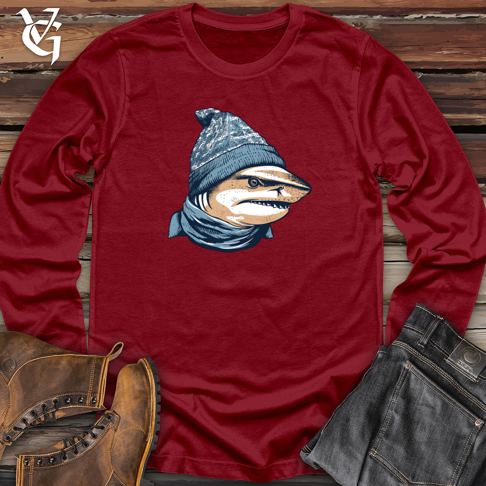 Viking Goods Cozy Shark Vibes Long Sleeve Cardinal / L