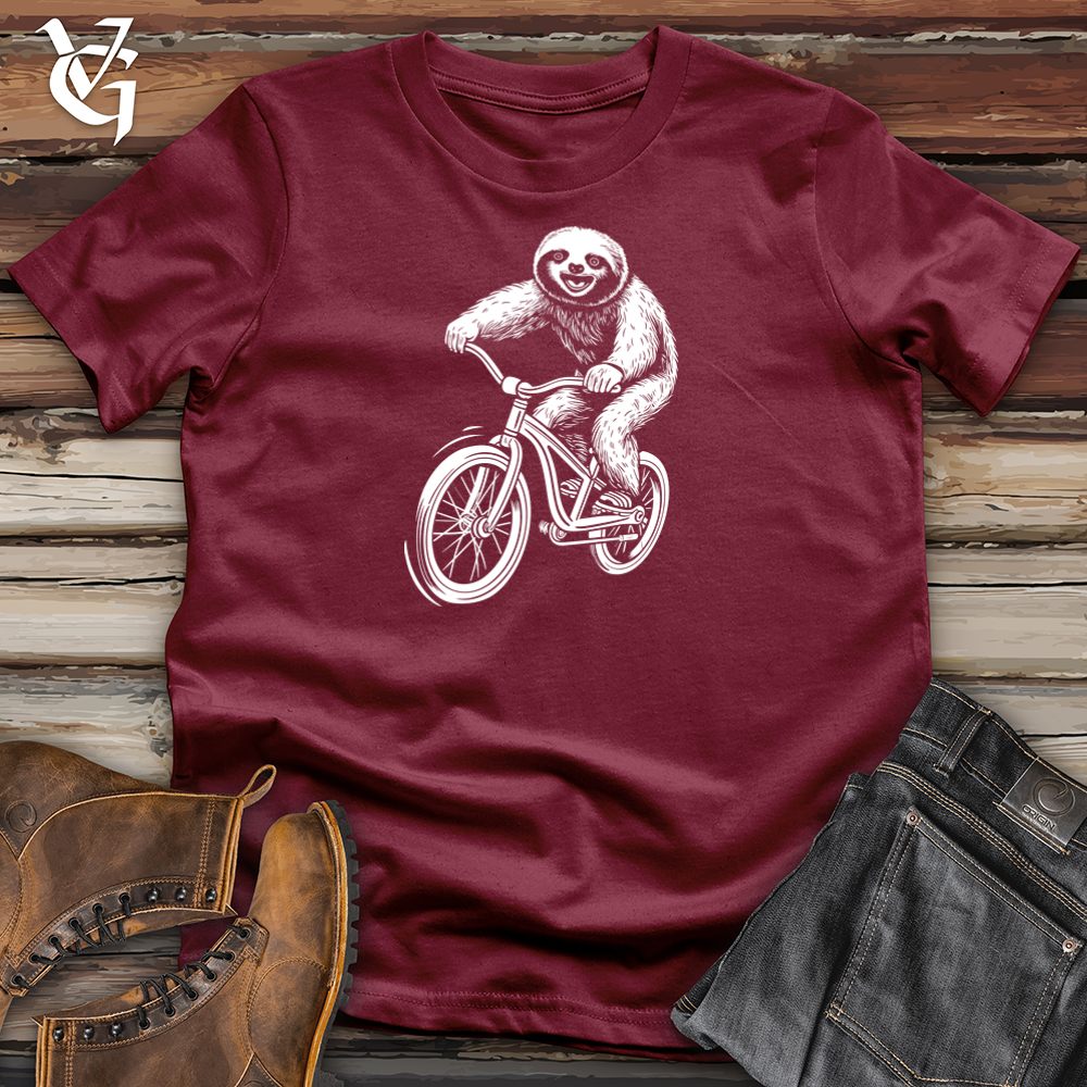 Viking Goods Cruisin Sloth Bike Cotton Tee Cardinal / L