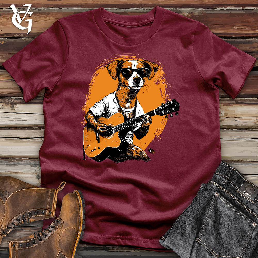 Viking Goods Dog Guitarist Cotton Tee Cardinal / L