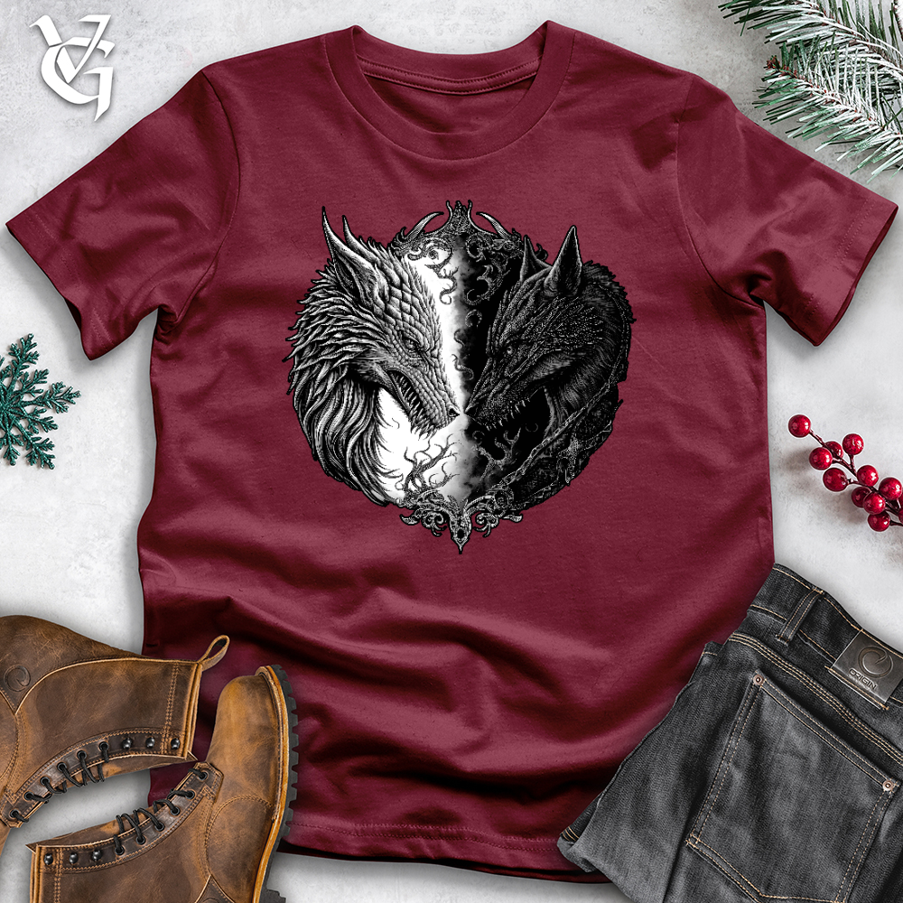 Viking Goods Dragon and Wolf Cotton Tee Cardinal / L