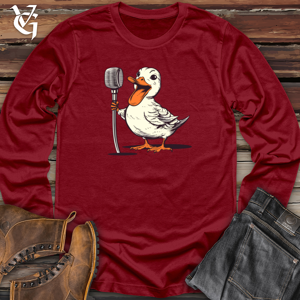 Viking Goods Feathered Quacktastic Comedy Long Sleeve Cardinal / L