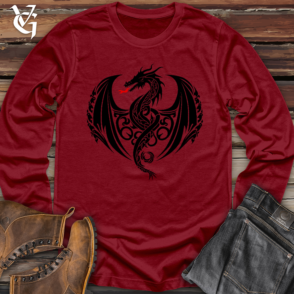 Viking Goods Fire Breathing Dragon Long Sleeve Cardinal / L